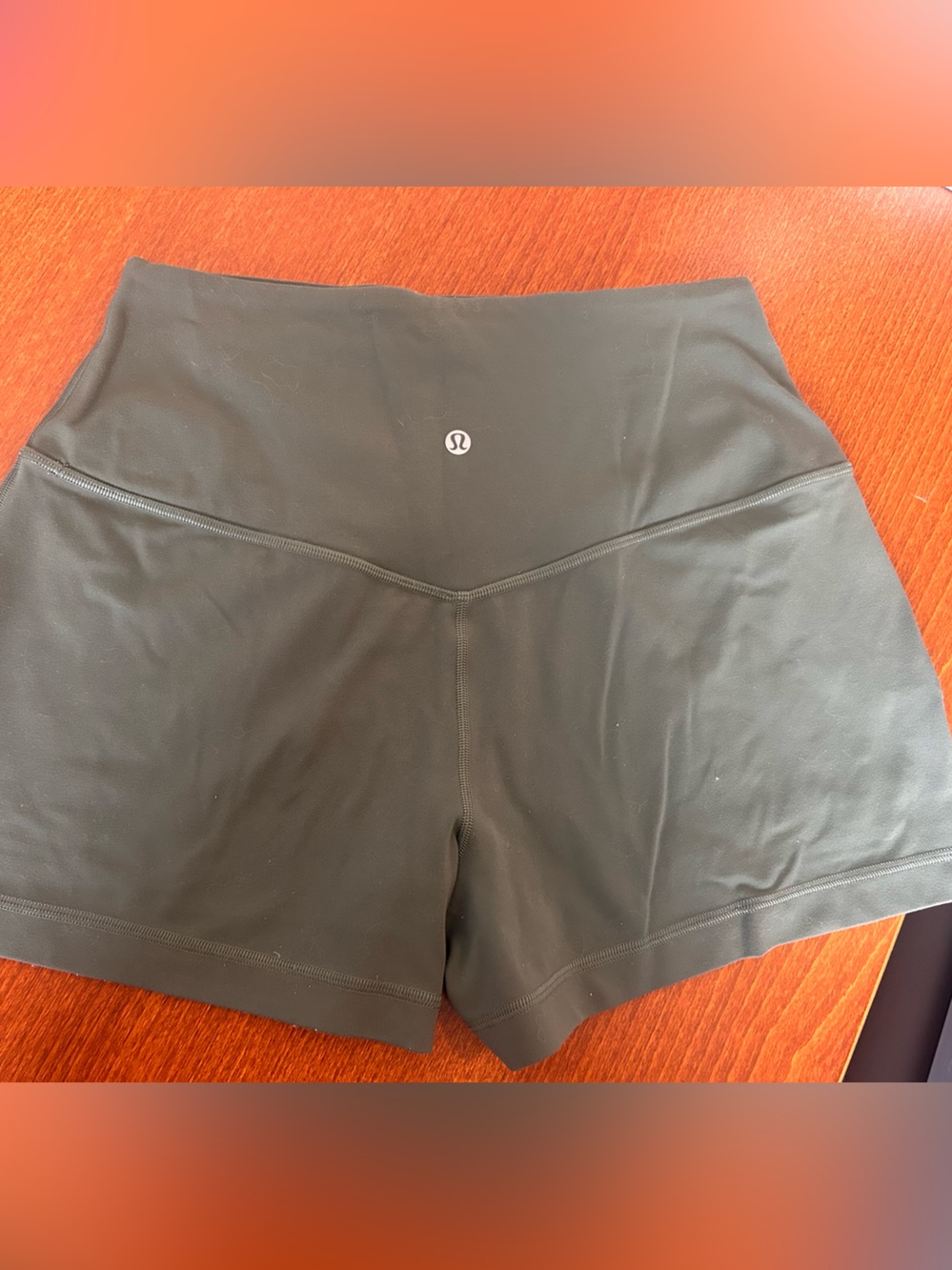Lululemon Sage Green High Rise Biker Shorts Side Pocket